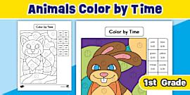 Time to the Hour and Half Hour Worksheet for K-2nd Grade