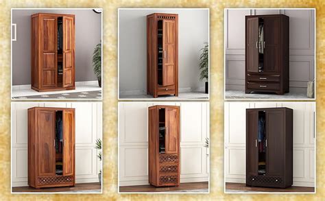 Kunjal Furniture Wooden Cupboard for Clothes | sheesham Wood Wardrobe ...