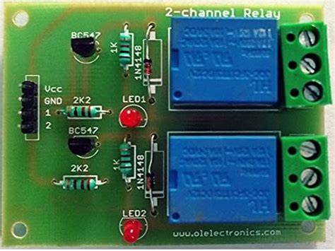 OL ELECTRONICS 12V TWO CHANNEL RELAY BOARD MODULE for RASPBERRY PI ...