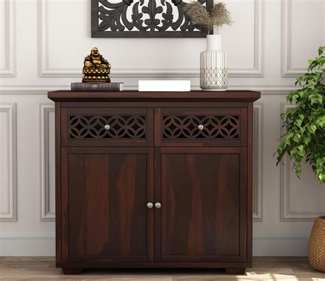 DADDYFURNITURE Solid Sheesham Wood Cabinet Storage with 2 Drawers and 2 ...