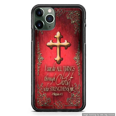 Christ Phone Case Christian Bible Verse Cross Hard Rubber Custom Cover ...