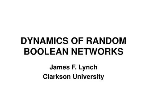 Image result for Random Boolean Networks