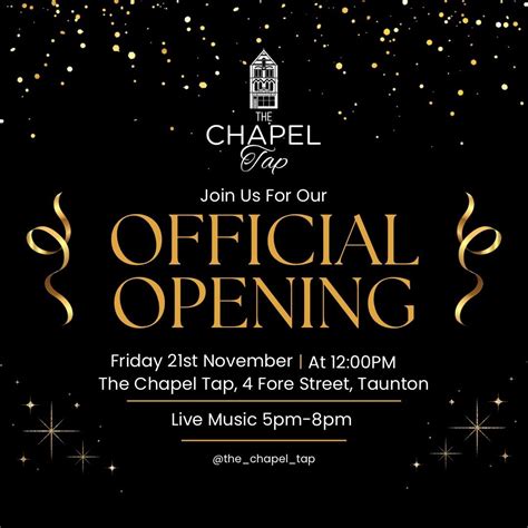 🎉 The Chapel Tap — Official Opening Party 🎉, The Chapel Tap, 4 Fore ...