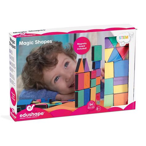 Buy Edushape Magic Shapes Magnetic Foam Building Blocks, 54 Piece ...