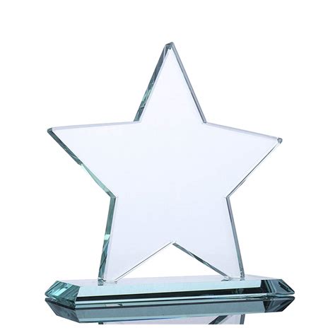 Buy Customized Optical Cut Crystal Star Trophy Awards on Base Souvenir ...