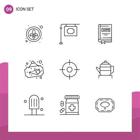 Location Sign Vector Hd PNG Images, Stock Vector Icon Pack Of 9 Line Signs And Symbols For ...