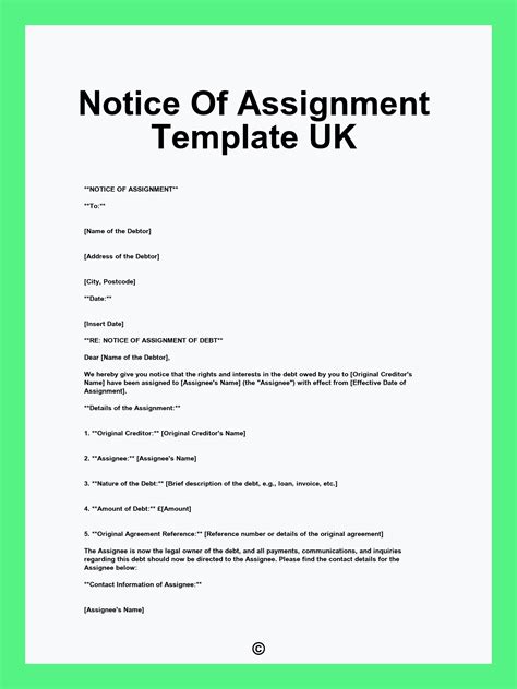 Notice Of Assignment
