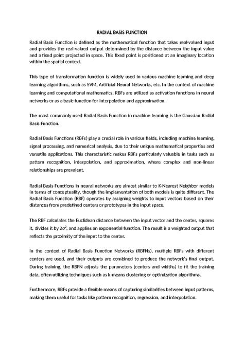 RBF and Curse of Dimensionality: Insights on Splines in ML - Studocu