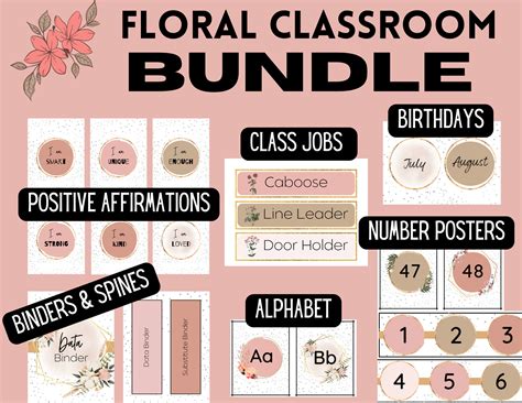 Floral Classroom Decor Bundle, Easy Classroom Decorations - Etsy