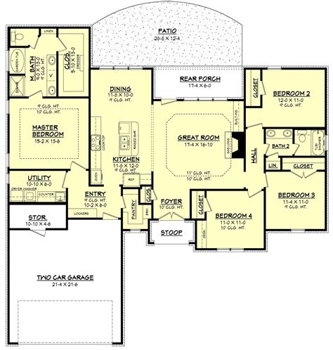 Traditional Style House Plan - 4 Beds 2 Baths 1875 Sq/Ft Plan #430-87 ...