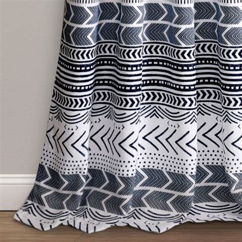 Buy Lush Decor, Navy & White Hygge Geo Room Darkening Window Curtain ...