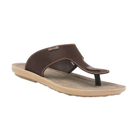 Aerowalk Men Brown T-Shape Sandal with Perforated Upper & Slip-on Clos ...