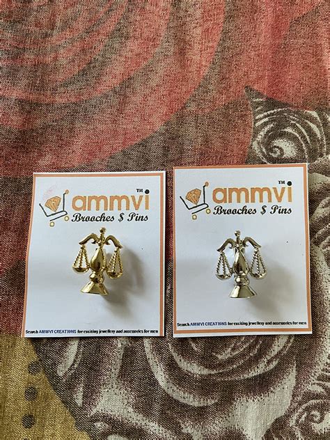 Buy Ammvi Creations Gold Plated Scales of Justice Lawyer's Brooch Lapel ...