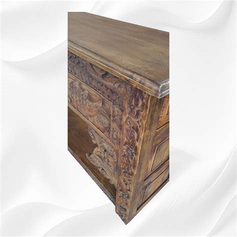 Brielle Handcarved Wooden Console Brown Finish – Luxury Handicrafts
