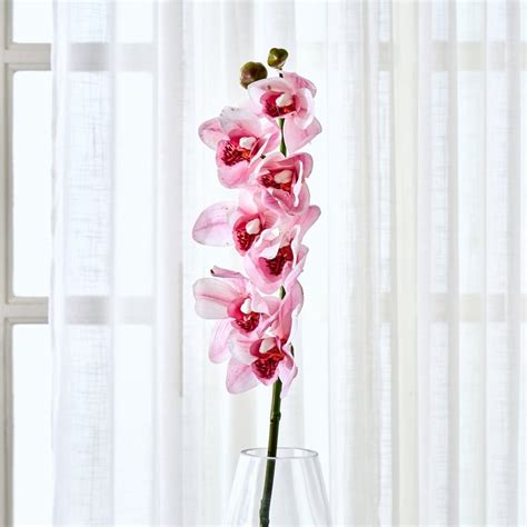 Buy Fiesta Artificial Cymbidium Orchid Flower Stick - 90cm from Home ...