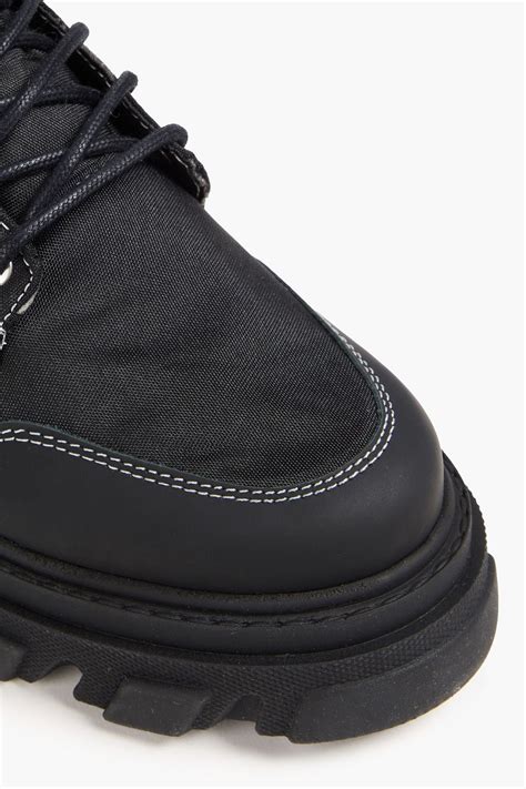 GANNI Quilted canvas hiking boots | THE OUTNET