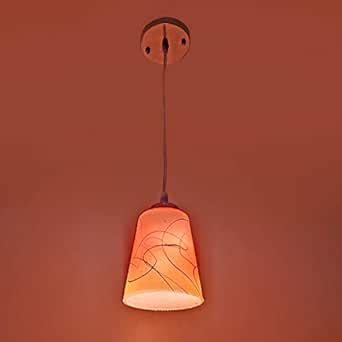 Buy Arus Ceiling Fancy Hanging Pendant Light (Orange,White) Online at ...