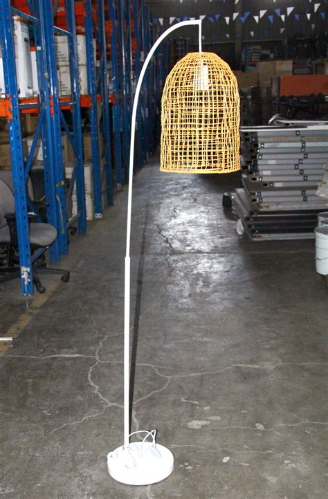 Home & Lifestyle Goods - Lot 7 - Black Rattan Shade Floor Lamp | HMR ...