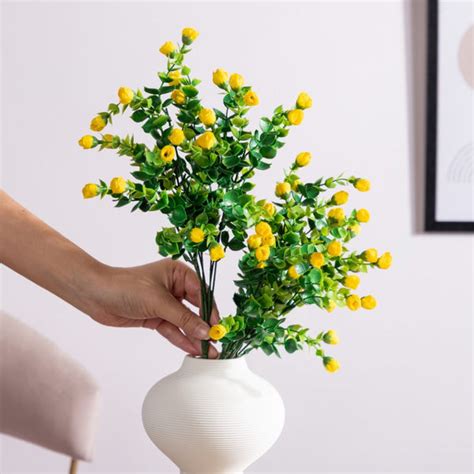 Decorative Flower Bud Stem Yellow Set Of 2 Online - Premium Artificial ...
