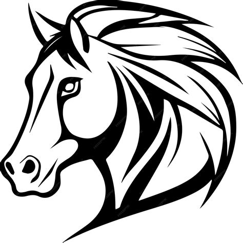 Horse Head Clipart Black And White