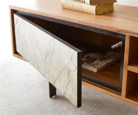 Jarrah Wooden TV Cabinet With Metal Legs | Cabinet Unit For Living Room ...