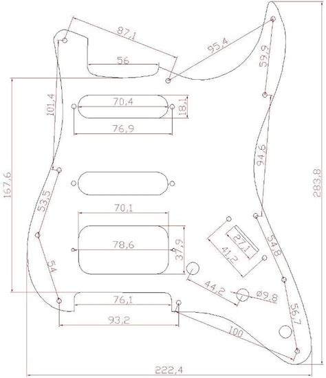 Buy Dopro 11-Hole Strat HSS Guitar Pickguard 2-Screw Humbucking Pickup ...