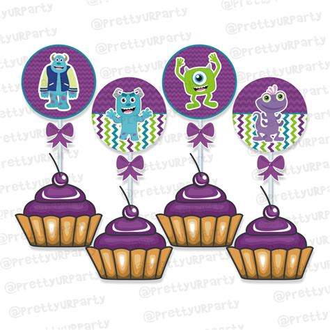 DIY Monsters Inc Theme Cupcake & Food Toppers | Party Supplies – PRETTY ...