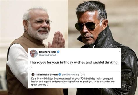 Milind Soman wishes PM Modi a 'good opposition', PM replies 'wishful ...