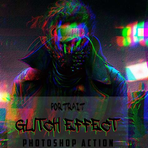 Portrait Glitch Effect Photoshop Action - MasterBundles