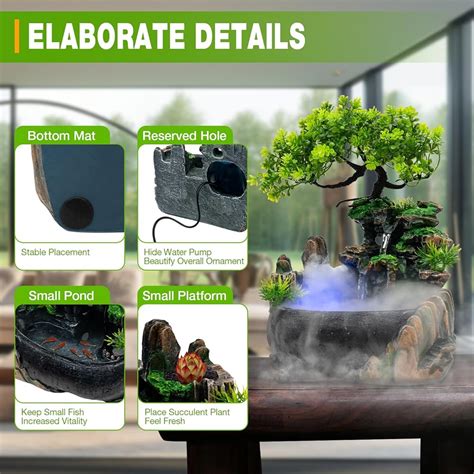 Treliamd Tabletop Water Fountain,Tabletop Rockery Indoor India | Ubuy