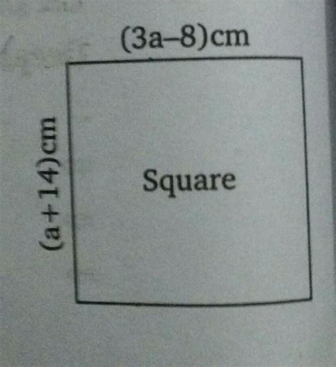 15. Find the perimeter of the square in the given figure. Also find the ...