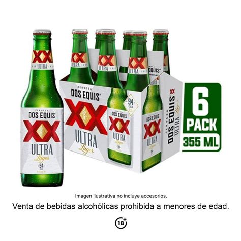 Cerveza Dos Equis Ultra lager 6 botellas pza de 355 ml c/u || Bodega Aurrera Despensa a tu Casa