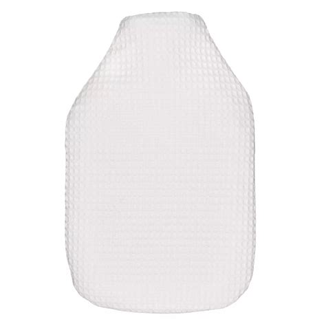 Waffle Cotton Hot Water Bottle, White