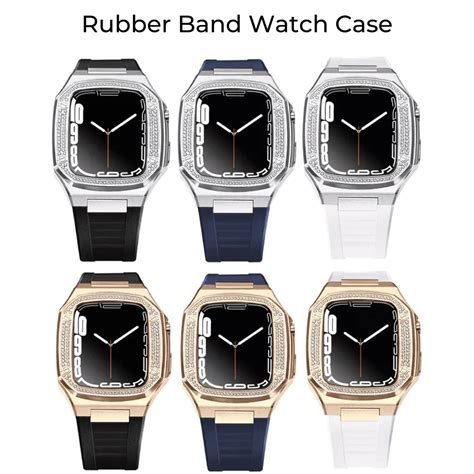 Luxury Metal Mod Kit for Apple Watch | Case with Jewels, Rubber & Stai ...