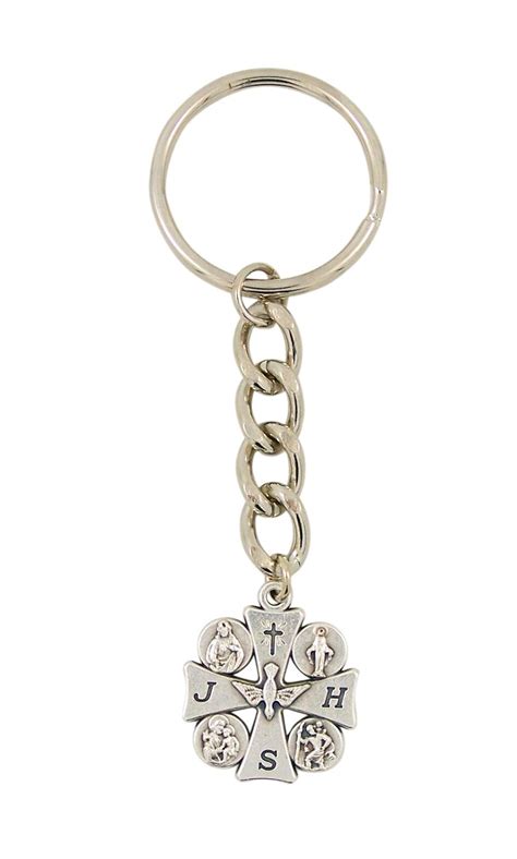 Four Way Cross Cruciform Pendant Keychain, 4 inch : Amazon.in: Fashion