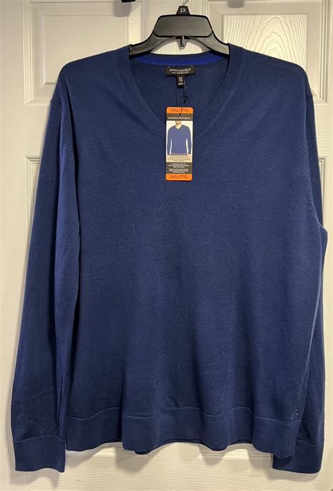 Mens Banana Republic Merino Wool Pullover Sweater Navy V-Neck ~ Size ...