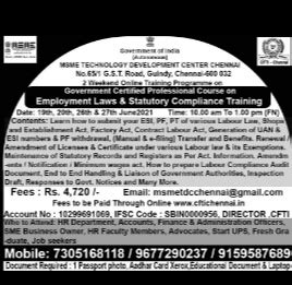 Central Footwear Training Institute - Skill Training Course