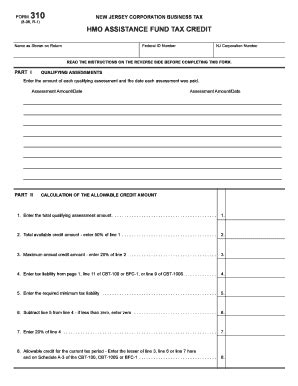 Fillable Online nj FORM (8-06, R-1) 310 NEW JERSEY CORPORATION BUSINESS ...