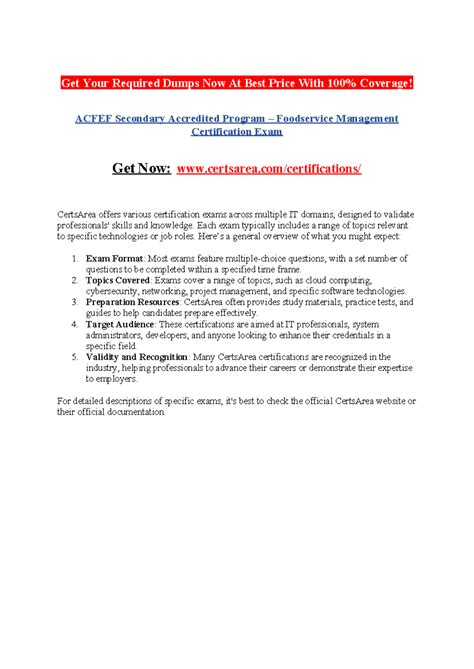 ACFEF Secondary Accredited Program – Foodservice Management ...