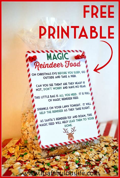 Free Printable Reindeer Food