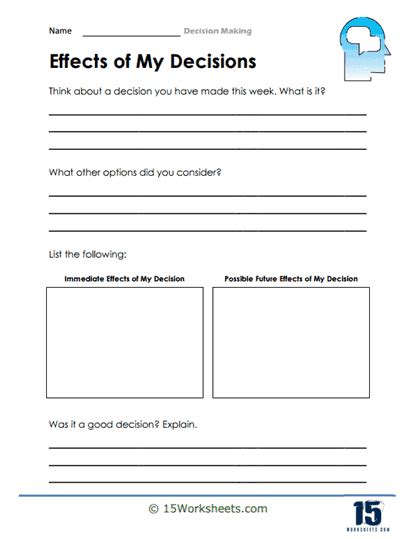 Image result for The Power of Choice Work Worksheet