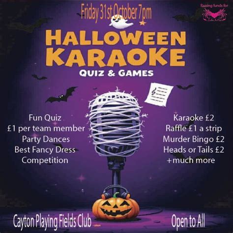 Halloween karaoke, quiz & games night, Cayton Playing Fields ...