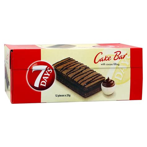 Almarai 7 Days Cake Bar With Cocoa Filling 25g (Pack Of 12) 300g ...