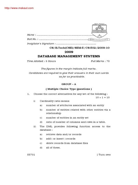 Image result for Database Management System in 5th Sem Syllabus