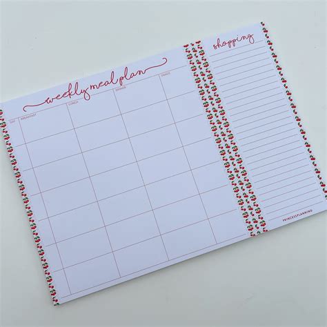 A4 Cherry Meal Planning Pad