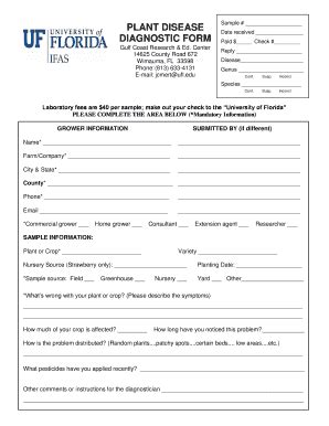 Plant Disease Diagnostic Form - Blank Fillable Template | Fill Out ...