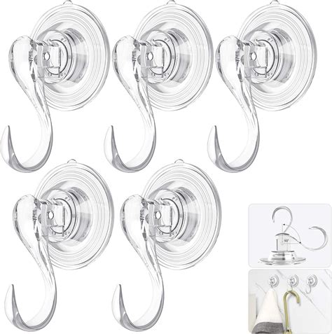 Buy Znben Suction Cup Hooks, 2 14 Inch Clear Reusable Vacuum Suction ...