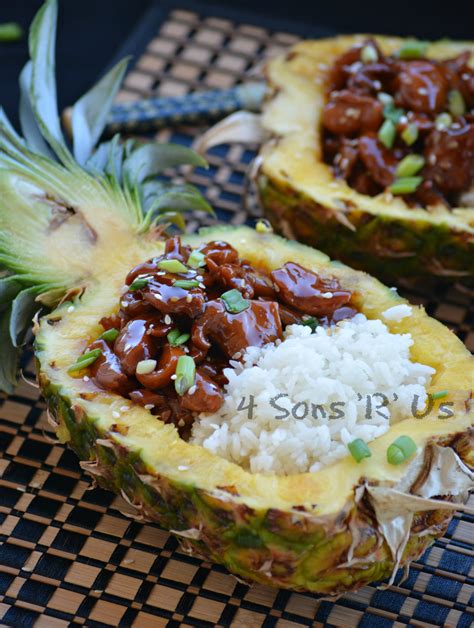 Chicken Teriyaki Pineapple Rice Bowls - 4 Sons 'R' Us
