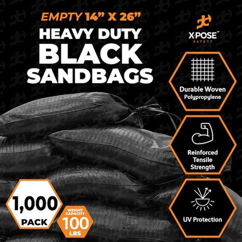 XPOSE SAFETY 1000-Pack 100-lb Capacity Woven Polypropylene Sand-Bag SBB ...