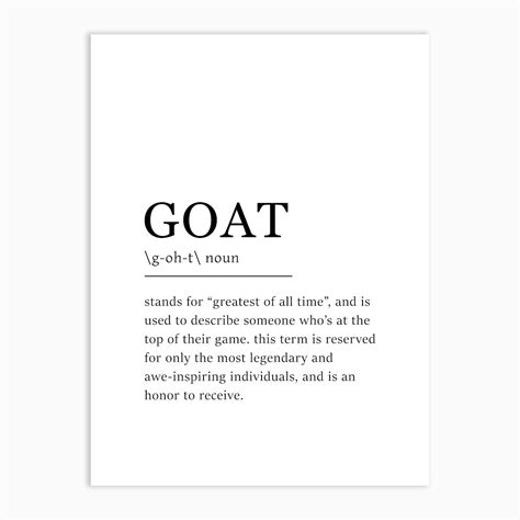 Goat Definition Poster - Dictionary Art Print by Panda Zen Studios - Fy